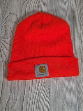 Carhartt A18 Knit Cuffed Bright Orange Beanie Hat Adult One Size Fits All